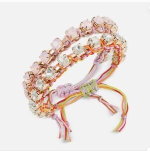 Sparkling Pink and Clear Bracelet Set
